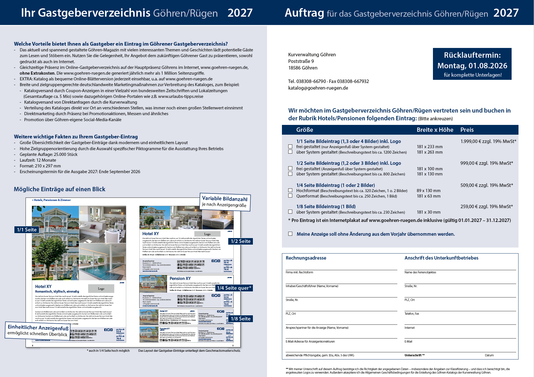 Akquise-Formular Gastgeber-Katalog 2027 – Hotel